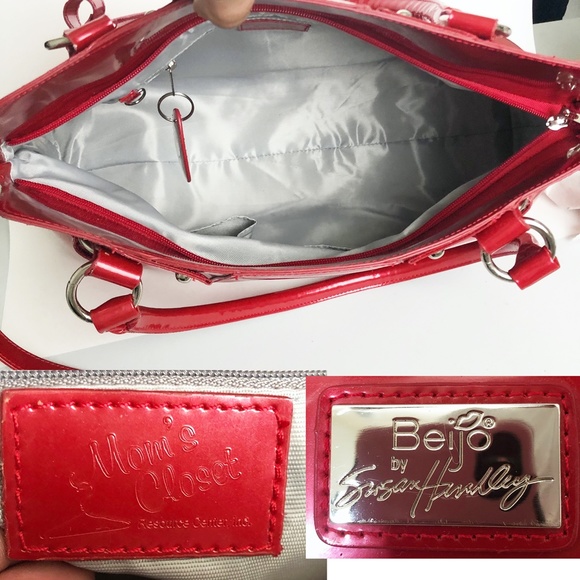 BEIJO Bag Susan Handley XL Tote Shoulder Crossbody Red Limited Edition + Dustbag - Picture 8 of 10